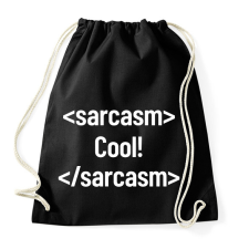 PRINTFASHION Cool! code - White - Sportzsák, Tornazsák - Fekete tornazsák