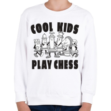 PRINTFASHION Cool kids play chess - sakk - Gyerek pulóver - Fehér