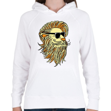 PRINTFASHION Cool Lion - Női kapucnis pulóver - Fehér