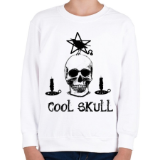 PRINTFASHION cool skull - Gyerek pulóver - Fehér gyerek pulóver, kardigán