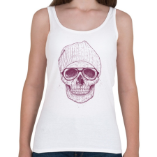 PRINTFASHION Cool skull - Női atléta - Fehér női trikó