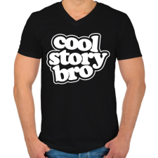 PRINTFASHION Cool Story Bro - Férfi V-nyakú póló - Fekete férfi póló