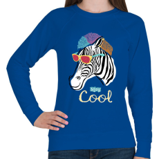 PRINTFASHION Cool zebra - Női pulóver - Királykék