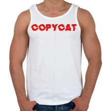 PRINTFASHION Copy cat - Férfi atléta - Fehér atléta, trikó