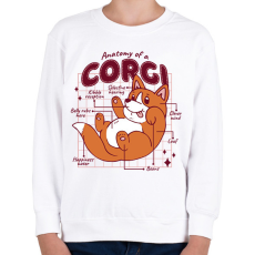 PRINTFASHION Corgi anatómia - Gyerek pulóver - Fehér