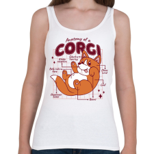 PRINTFASHION Corgi anatómia - Női atléta - Fehér női trikó