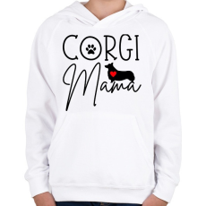 PRINTFASHION Corgi anya - Gyerek kapucnis pulóver - Fehér