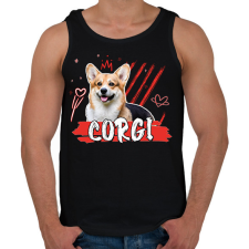 PRINTFASHION Corgi firka - Férfi atléta - Fekete atléta, trikó