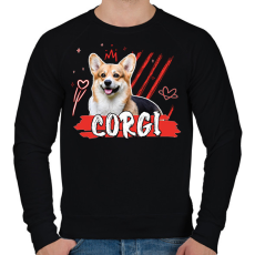 PRINTFASHION Corgi firka - Férfi pulóver - Fekete