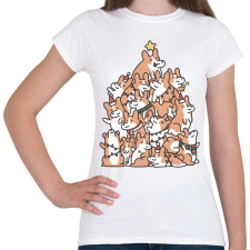 PRINTFASHION Corgi karácsonyfa - Női póló - Fehér női póló