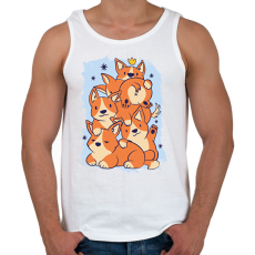 PRINTFASHION Corgi kupac - Férfi atléta - Fehér