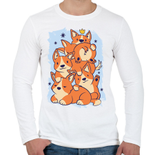 PRINTFASHION Corgi kupac - Férfi hosszú ujjú póló - Fehér férfi póló
