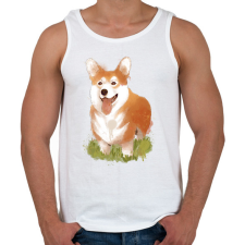 PRINTFASHION Corgi kutyus - Férfi atléta - Fehér atléta, trikó