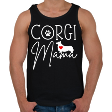 PRINTFASHION Corgi mama - Férfi atléta - Fekete atléta, trikó