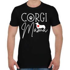 PRINTFASHION Corgi mama - Férfi póló - Fekete
