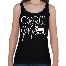 PRINTFASHION Corgi mama - Női atléta - Fekete női trikó