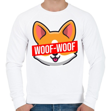 PRINTFASHION Corgi Woof-Woof - Férfi pulóver - Fehér férfi pulóver, kardigán