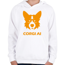 PRINTFASHION CorgiAi - Gyerek kapucnis pulóver - Fehér gyerek pulóver, kardigán