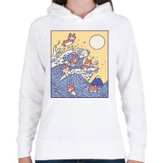 PRINTFASHION Corgik - Női kapucnis pulóver - Fehér