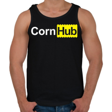 PRINTFASHION CornHub - Férfi atléta - Fekete atléta, trikó