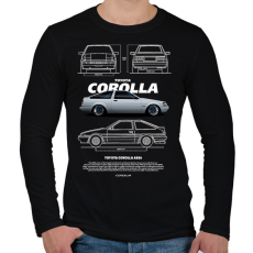 PRINTFASHION COROLLA AE86 - Férfi hosszú ujjú póló - Fekete