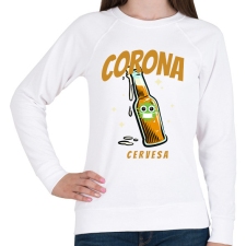 PRINTFASHION CORONA CERVESA - Női pulóver - Fehér női pulóver, kardigán