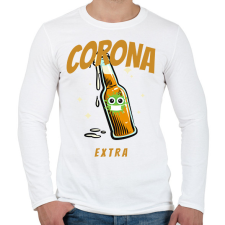 PRINTFASHION CORONA EXTRA - Férfi hosszú ujjú póló - Fehér férfi póló