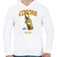 PRINTFASHION CORONA EXTRA - Férfi kapucnis pulóver - Fehér
