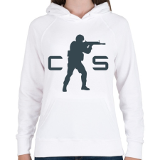 PRINTFASHION Counter Strike Logo - Női kapucnis pulóver - Fehér női pulóver, kardigán
