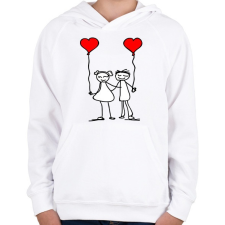 PRINTFASHION Couples - Gyerek kapucnis pulóver - Fehér gyerek pulóver, kardigán