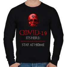 PRINTFASHION covid 19 its here - Férfi pulóver - Fekete férfi pulóver, kardigán