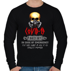 PRINTFASHION COVID 19 PANDEMIC - Férfi pulóver - Fekete