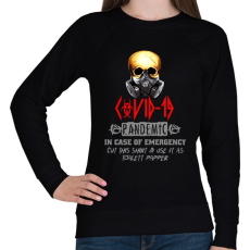 PRINTFASHION COVID 19 PANDEMIC - Női pulóver - Fekete