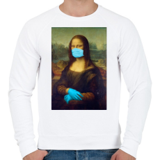 PRINTFASHION Covid Mona - Férfi pulóver - Fehér