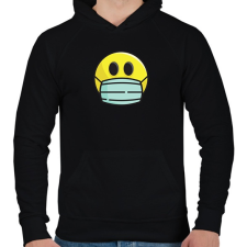 PRINTFASHION Covid smiley - Férfi kapucnis pulóver - Fekete férfi pulóver, kardigán