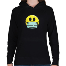 PRINTFASHION Covid smiley - Női kapucnis pulóver - Fekete
