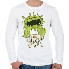 PRINTFASHION Covid szörny - Férfi hosszú ujjú póló - Fehér