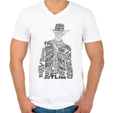 PRINTFASHION Cowboy - Férfi V-nyakú póló - Fehér