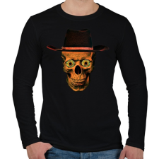 PRINTFASHION cowboy skull - Férfi hosszú ujjú póló - Fekete férfi póló
