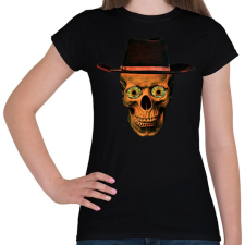 PRINTFASHION cowboy skull - Női póló - Fekete női póló