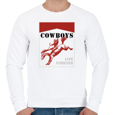 PRINTFASHION Cowboys live forever - Férfi pulóver - Fehér