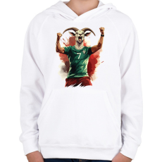 PRINTFASHION CR7 - The Goat - Gyerek kapucnis pulóver - Fehér