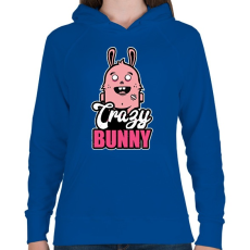 PRINTFASHION Crazy Bunny - Női kapucnis pulóver - Királykék