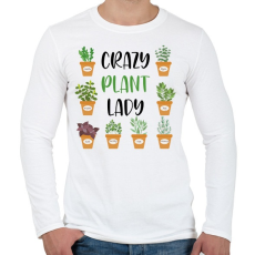 PRINTFASHION Crazy plant lady - Fekete - Férfi hosszú ujjú póló - Fehér