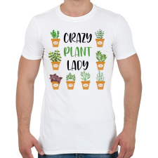 PRINTFASHION Crazy plant lady - Fekete - Férfi póló - Fehér férfi póló