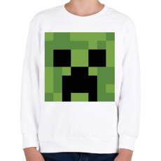 PRINTFASHION Creeper Minecraft - Gyerek pulóver - Fehér