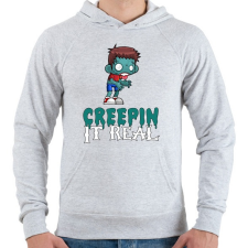 PRINTFASHION Creepin It Real - Férfi kapucnis pulóver - Sport szürke férfi pulóver, kardigán