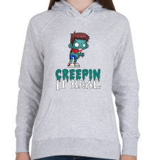 PRINTFASHION Creepin It Real - Női kapucnis pulóver - Sport szürke női pulóver, kardigán
