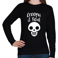PRINTFASHION Creepin It Real Skull - Női pulóver - Fekete női pulóver, kardigán