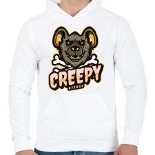 PRINTFASHION Creepy Hyenas - Férfi kapucnis pulóver - Fehér férfi pulóver, kardigán